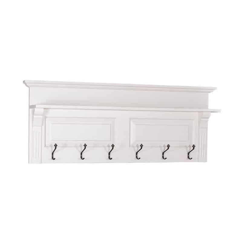Cuier lemn masiv suspendabil cu 6 agatatori, 148 x 20 x 56 cm