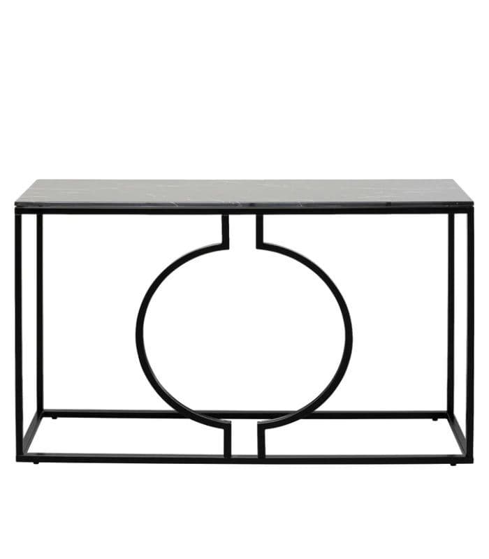 CONSOLA NEAGRA CU BLAT DE MARMURA MIAMI LOFT 120X35 CM
