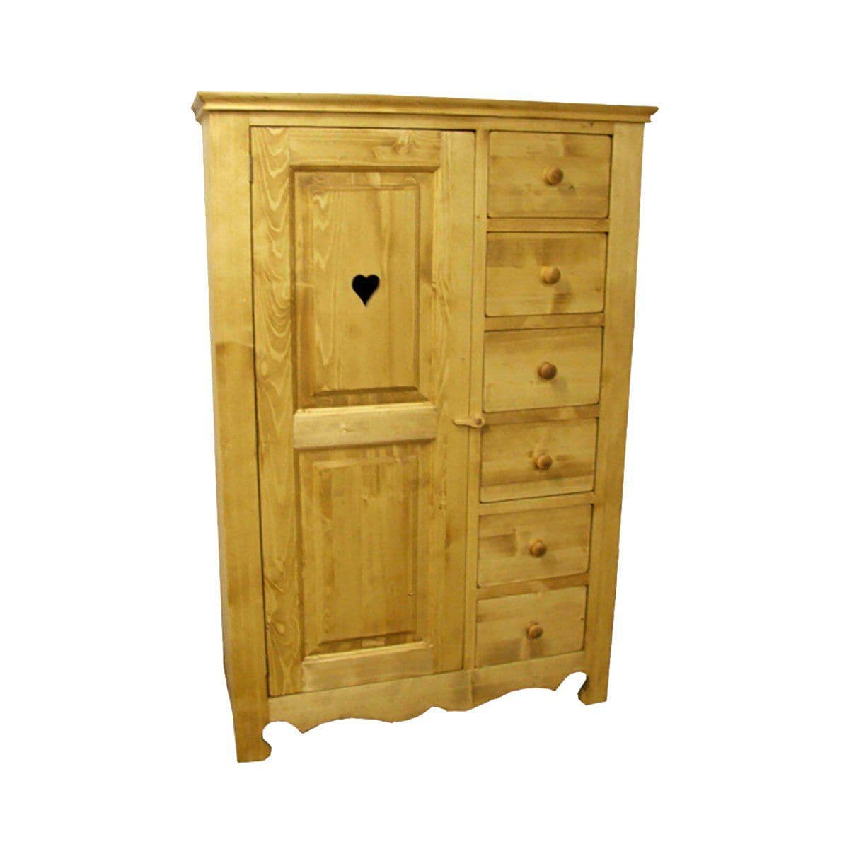 Dulap Rustic cu 1 usa si 6 sertare, 103 x 47 x 154 cm
