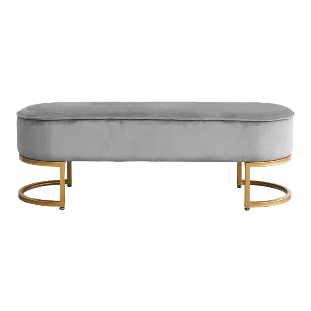 Banca de design, catifea gri deschis / crom auriu, MIRILA