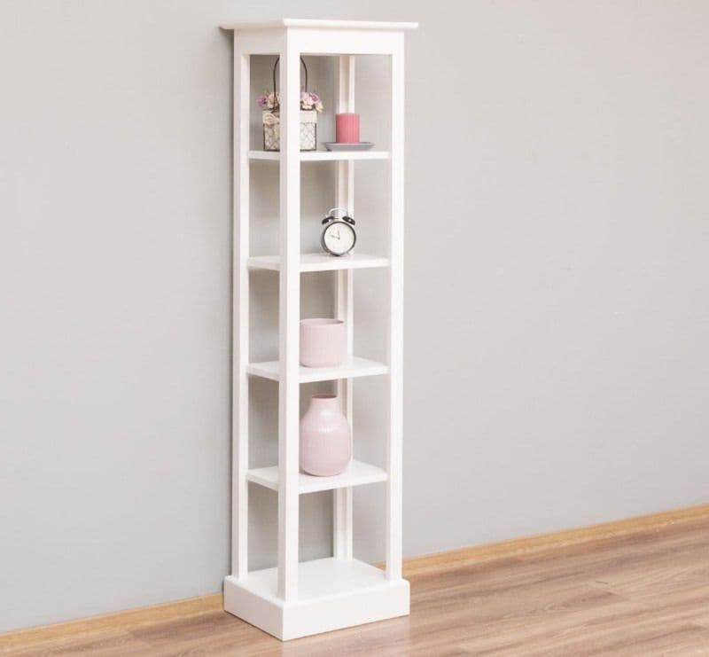 Etajera raft lemn masiv cu 4 polite, 45 x 35 x 170 cm