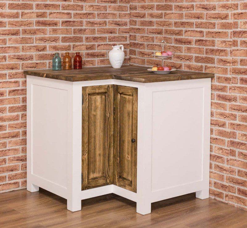 Dulap de colt pentru bucatarie modulara lemn masiv, 98 x 98 x 90 cm
