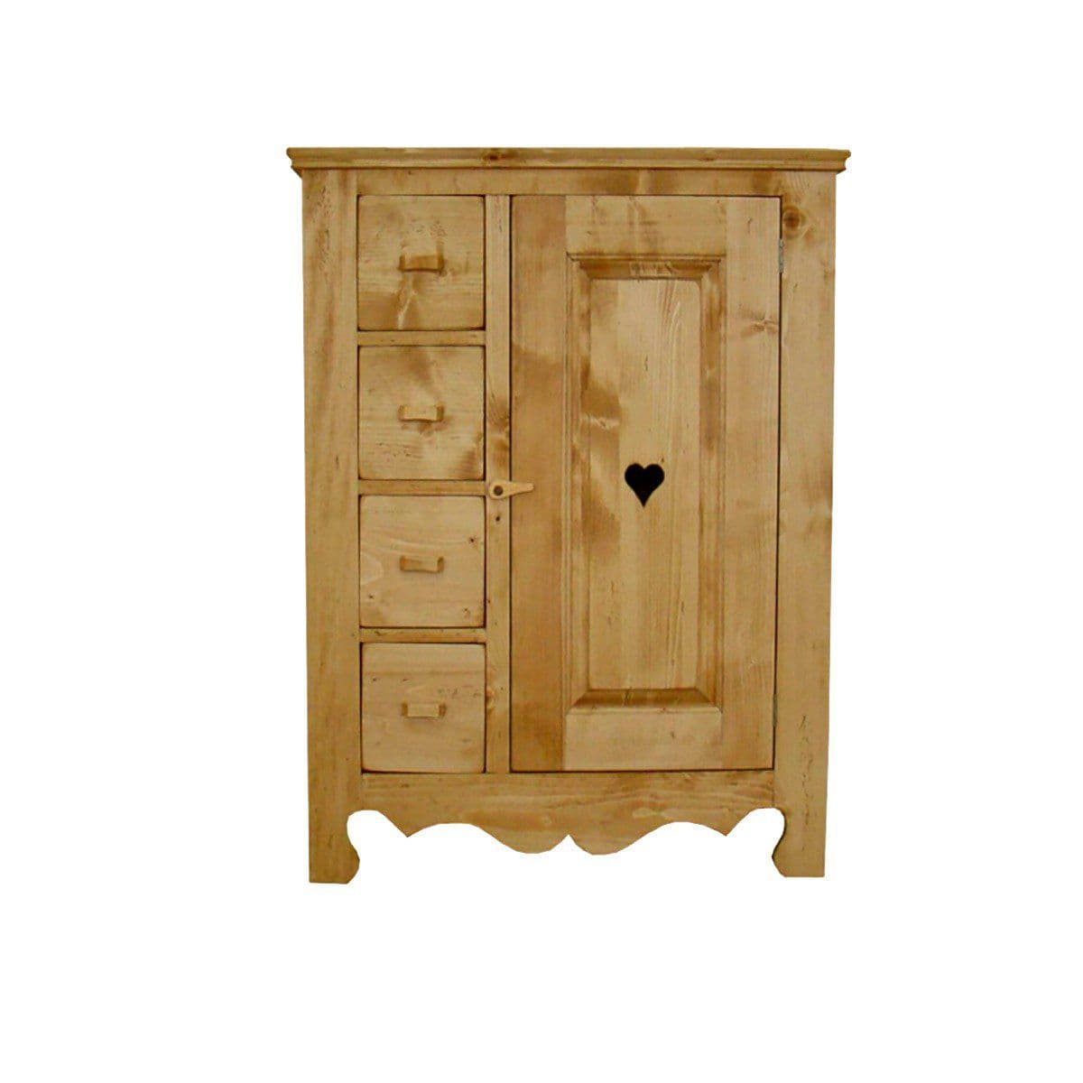 Comoda Rustic Flame cu 1 usa si 4 sertare, 92 x 48 x 115 cm