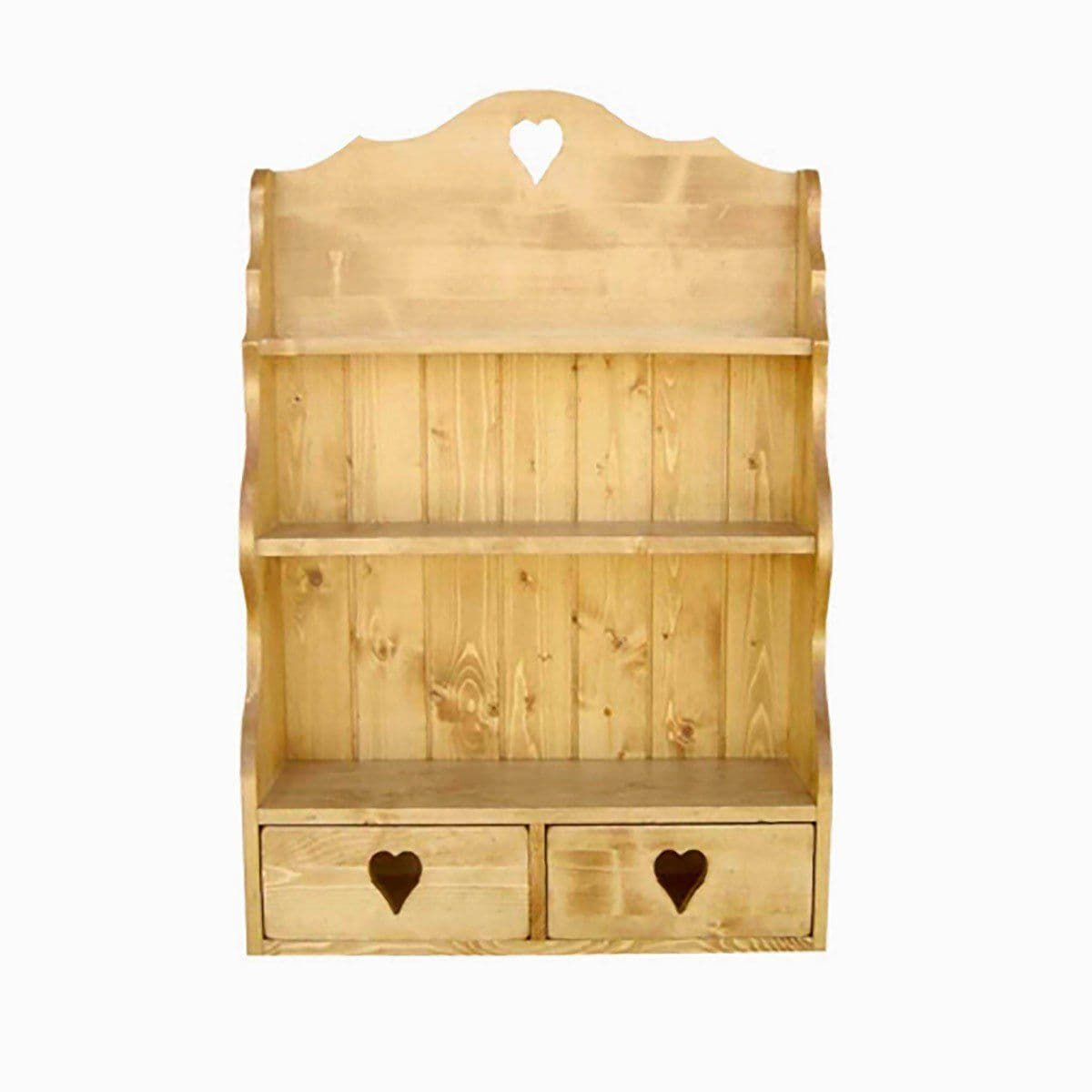 Etajera rustica cu 2 sertare, lemn masiv, 70 x 24 x 95 cm