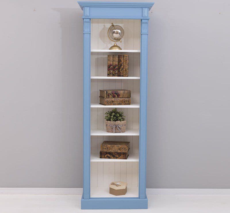Biblioteca ingusta cu 5 rafturi lemn masiv, 70 x 39 x 197 cm