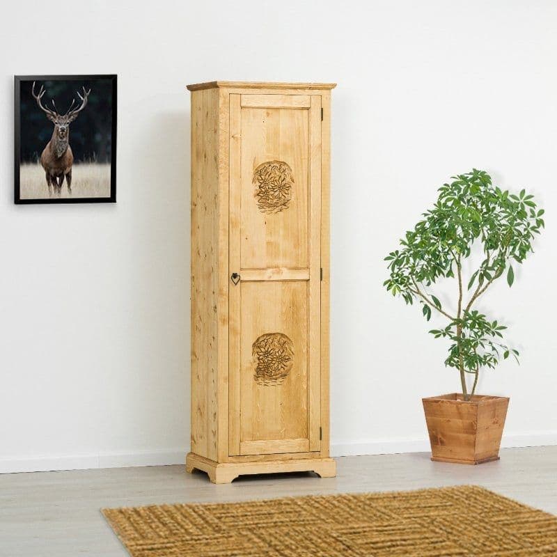 Dulap Ursul Carpatin lemn masiv, 1 usa, 65 x 46 x 200 cm
