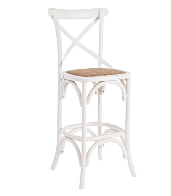 SCAUN DE BAR, ALB, CROSS