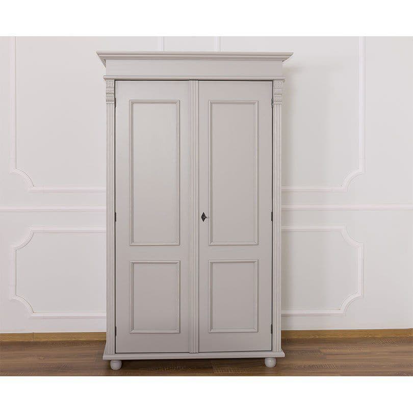 Dulap cu 2 usi si margini ornamentate lemn masiv, 110 x 58 x 180 cm