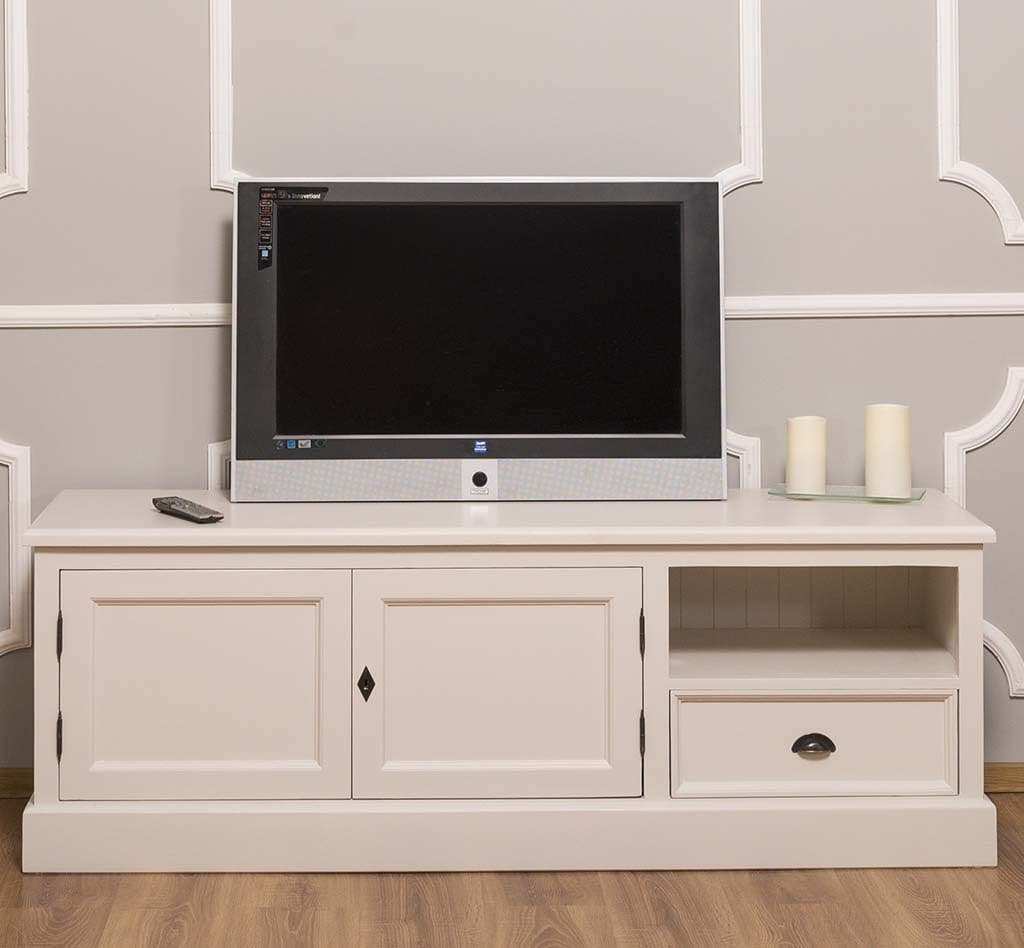 Comoda TV cu 2 usi si 1 sertar lemn masiv, 160 x 46 x 56 cm