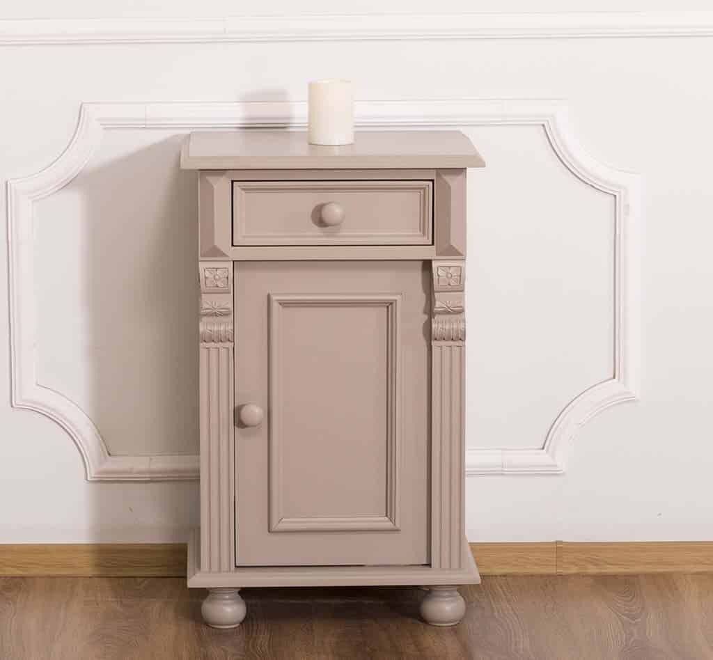 Noptiera cu ornamente lemn masiv, 45 x 35 x 72 cm