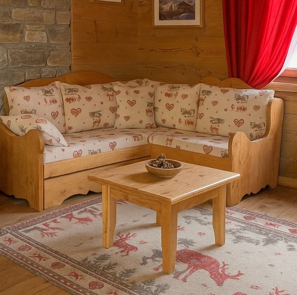 Structura Coltar Rustic din lemn masiv, model fix, fara tapiterie