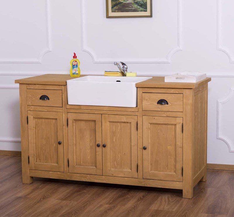 Masca chiuveta mobilier bucatarie modulara lemn masiv, 155 x 65 x 90 cm