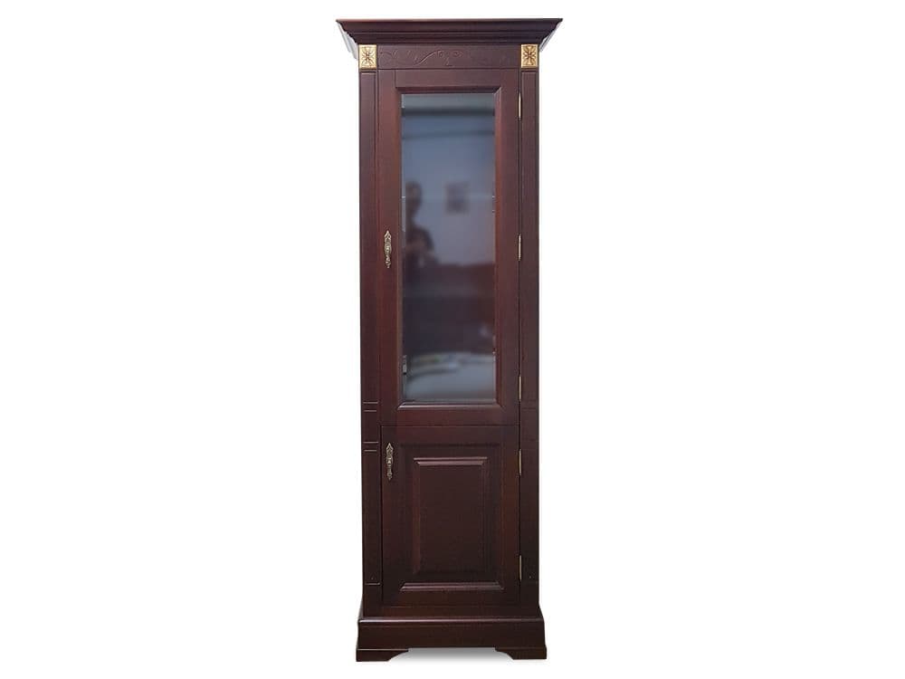 Vitrina din lemn cu doua usi Amelie, Cires, L73xA46xH210cm