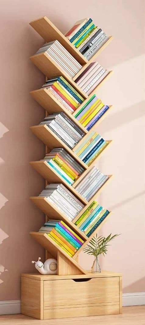 Biblioteca verticala cu sertar