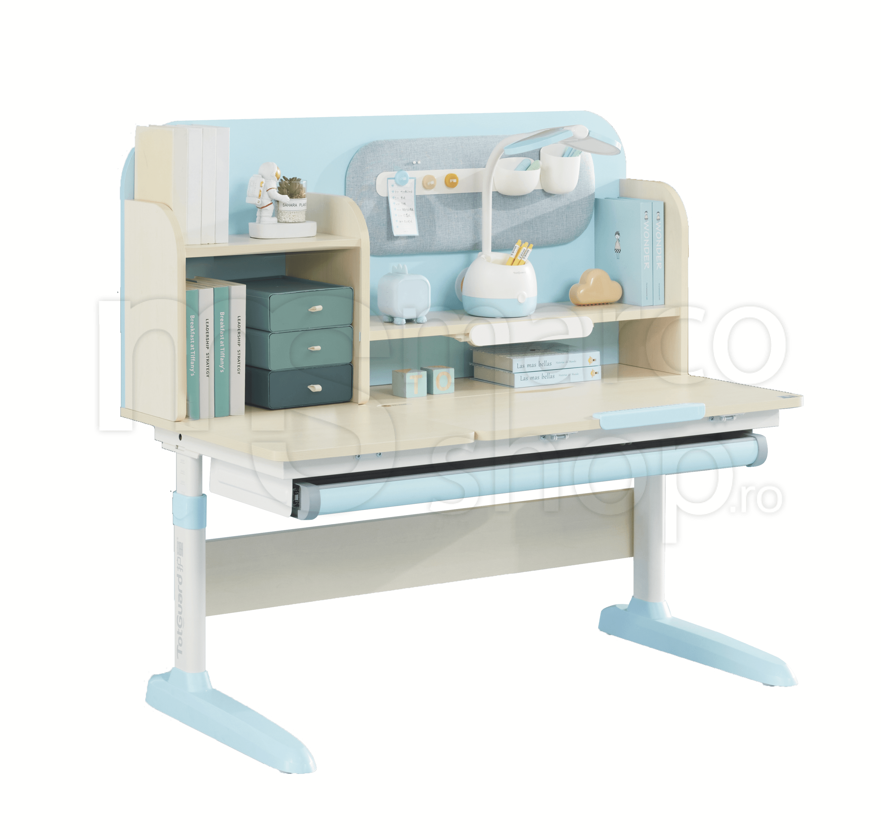 Birou ergonomic, inaltime reglabila pentru copii BLUE
