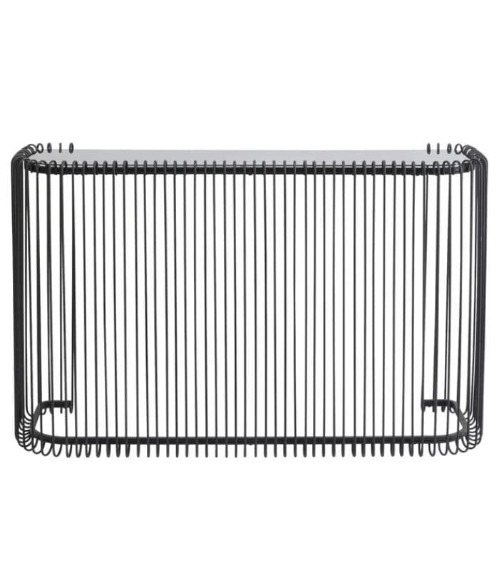 CONSOLA WIRE CU BLAT DE STICLA 142×43 CM