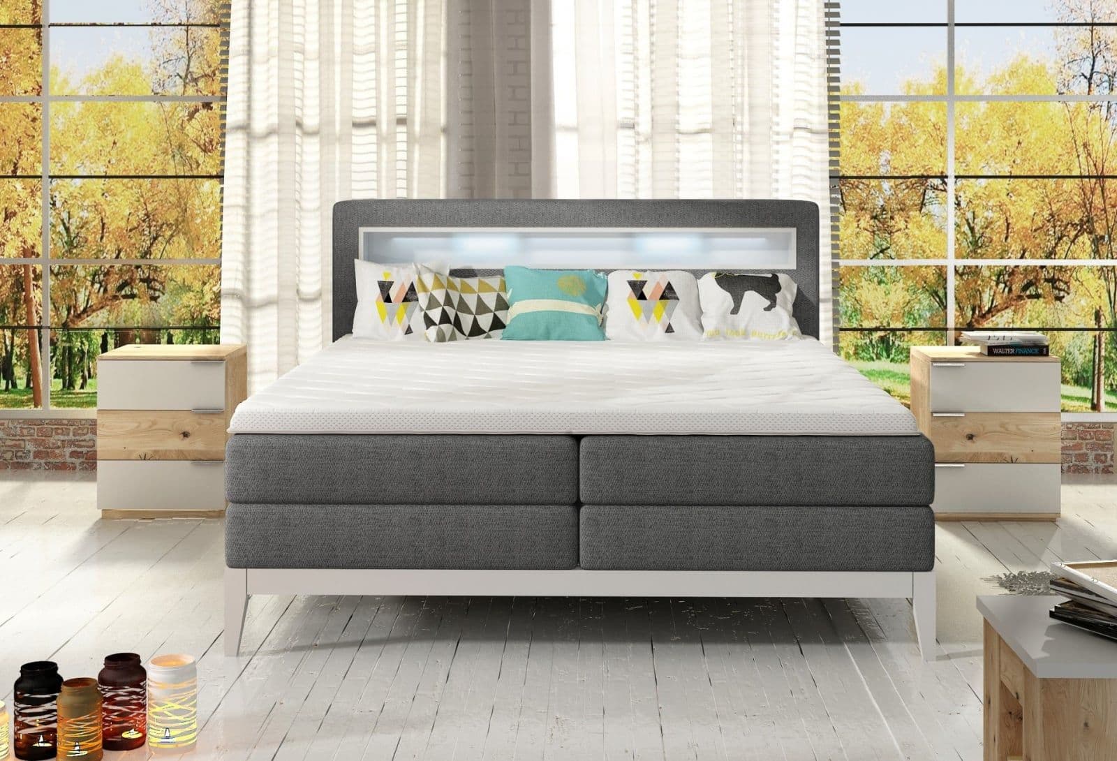 Pat tapitat tip Boxspring SKAGEN