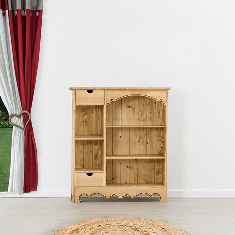 Biblioteca Mini-Rustic lemn masiv, 100 x 43 x 110 cm