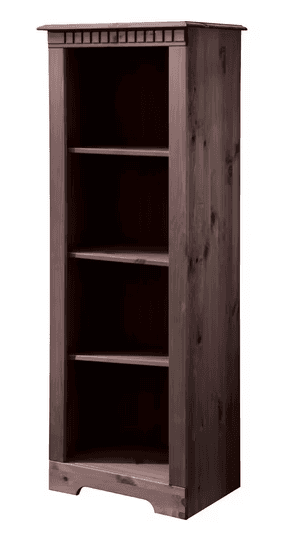Biblioteca rustica din lemn masiv, 50 cm latime, culoare maro inchis, 135 cm inaltime