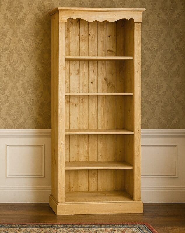 Biblioteca Inka cu 4 polite lemn masiv, 80 x 38 x 185 cm