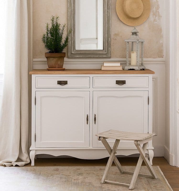 Comoda Toscana Charme lemn masiv tei, 123 x 42 x 92.5 cm