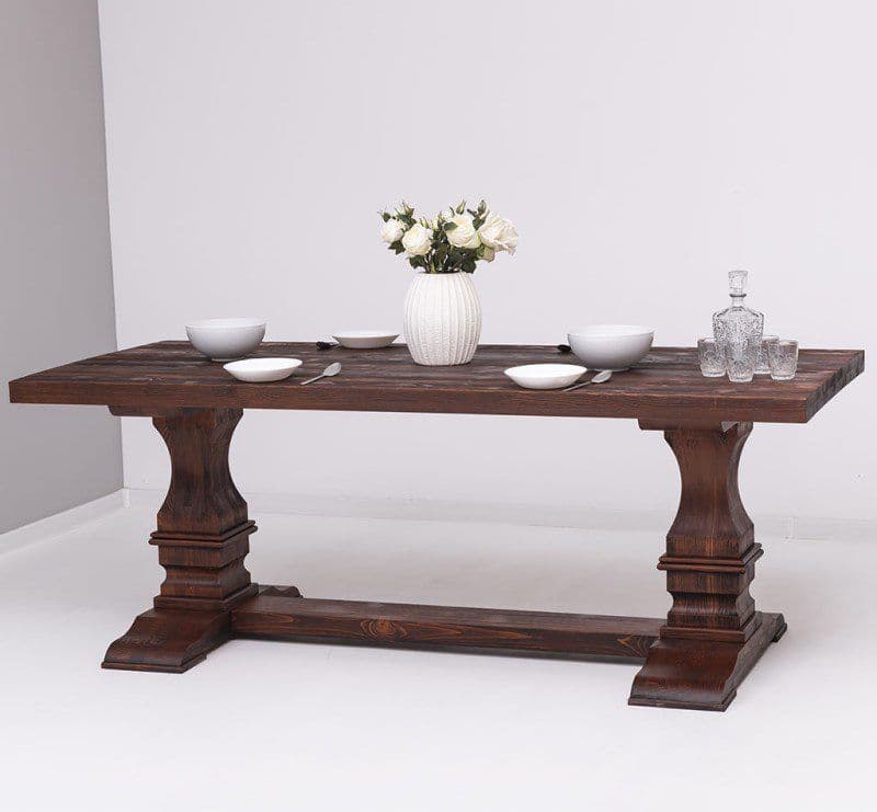 Masa Colonial lemn masiv, finisaj periat adanc, 210 x 90 x 78 cm