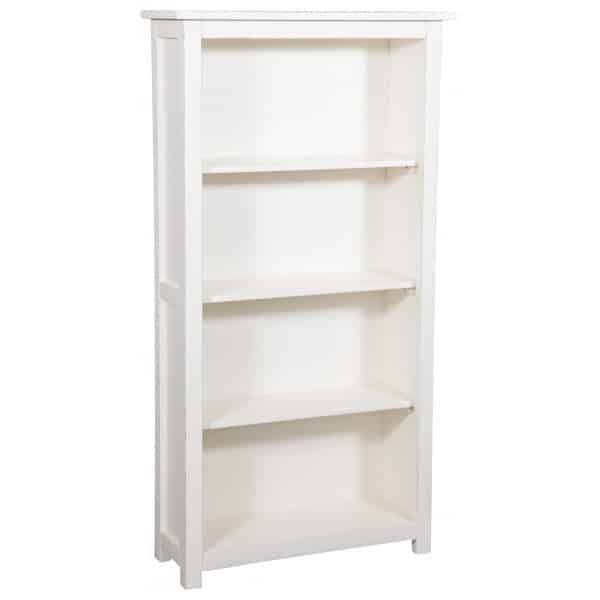 Biblioteca Dolce Toscana lemn masiv tei, alb antik, 68 x 25 x 130 cm