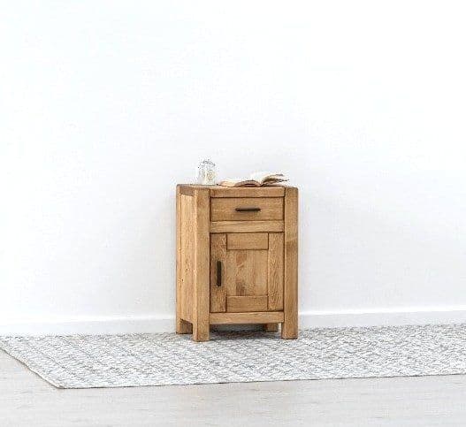 Noptiera Ecuador 1 usa si 1 sertar, Lemn masiv rustic, 45 x 35 x 65 cm