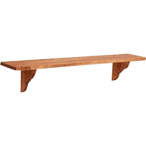Polita Dolce Toscana natur antik, lemn masiv tei, 90 x 22 x 22 cm