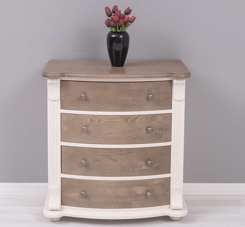 Comoda Narcis lemn masiv, 4 sertare curbate, 80 x 48 x 84 cm