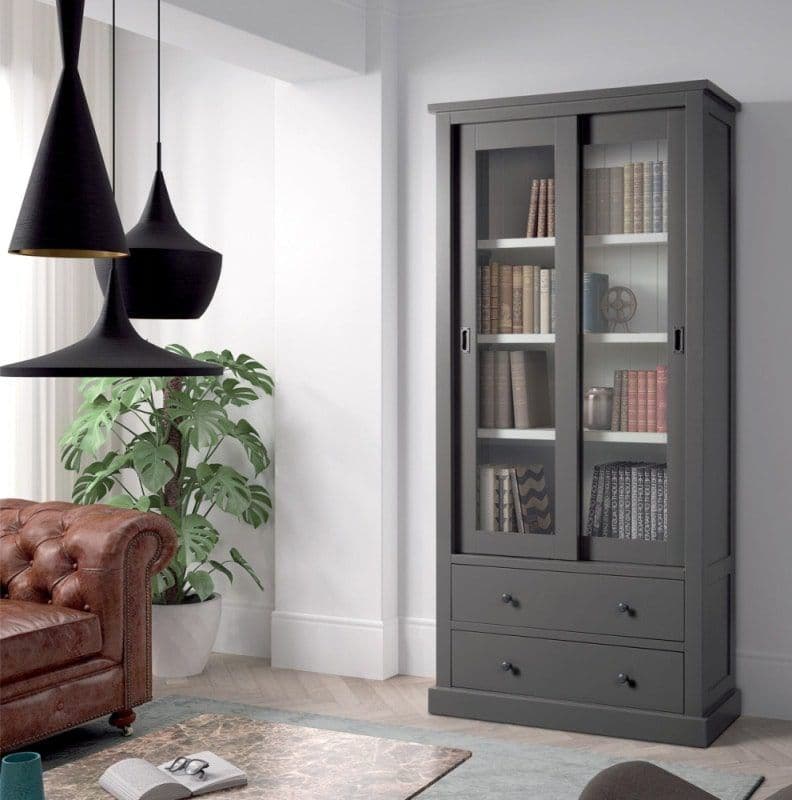 Vitrina Lovely Kubic 2 usi culisante si 2 sertare