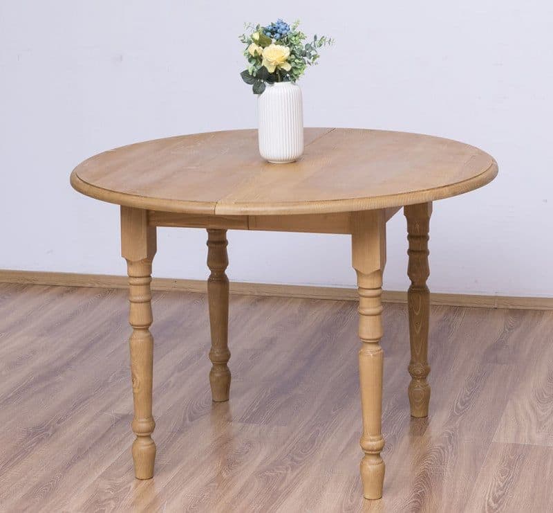 Masa rotunda extensibila lemn masiv, 116/198 x 116 x 78 cm