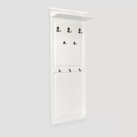 Cuier Lat Hol Vienna, lemn masiv alb unt, 75 x 29 x 190 cm