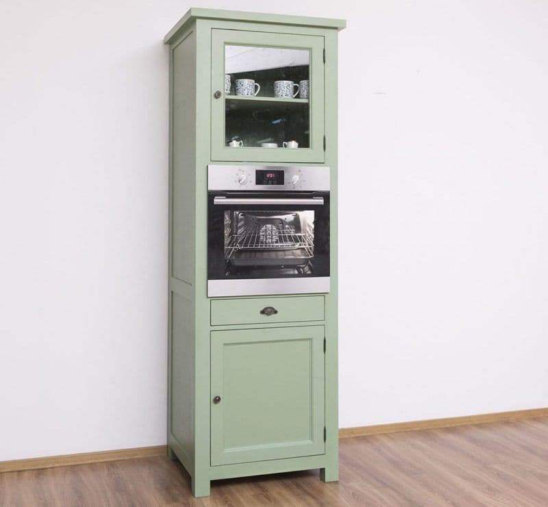 Corp mobila bucatarie lemn masiv pentru cuptor incorporabil, 76 x 65 x 220 cm