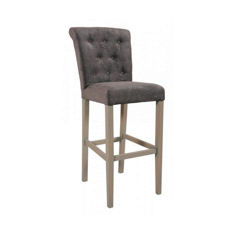 Scaun de bar tapitat Camille, lemn masiv fag, 52 x 47 x 120 cm