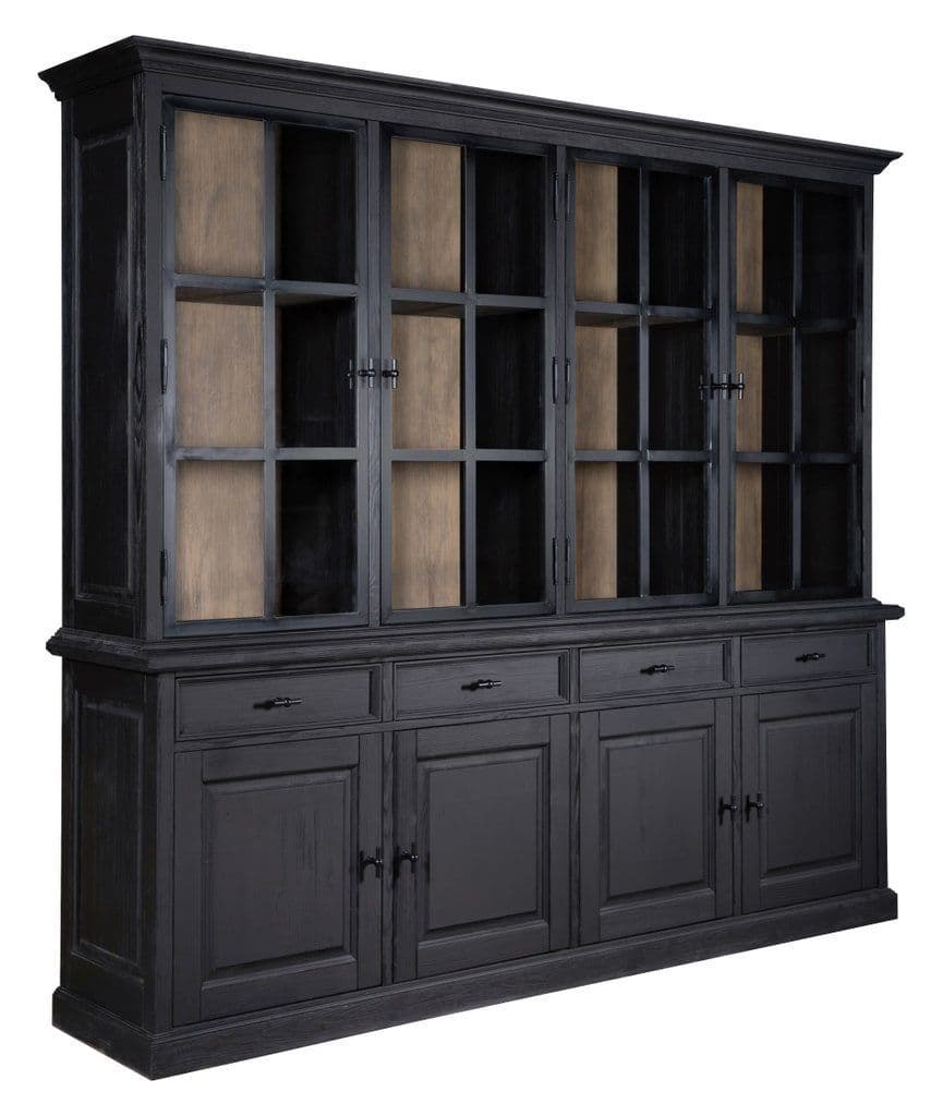 Bufet Arctic Wood Metal 2 x 4 usi si 4 sertare Carbon Black