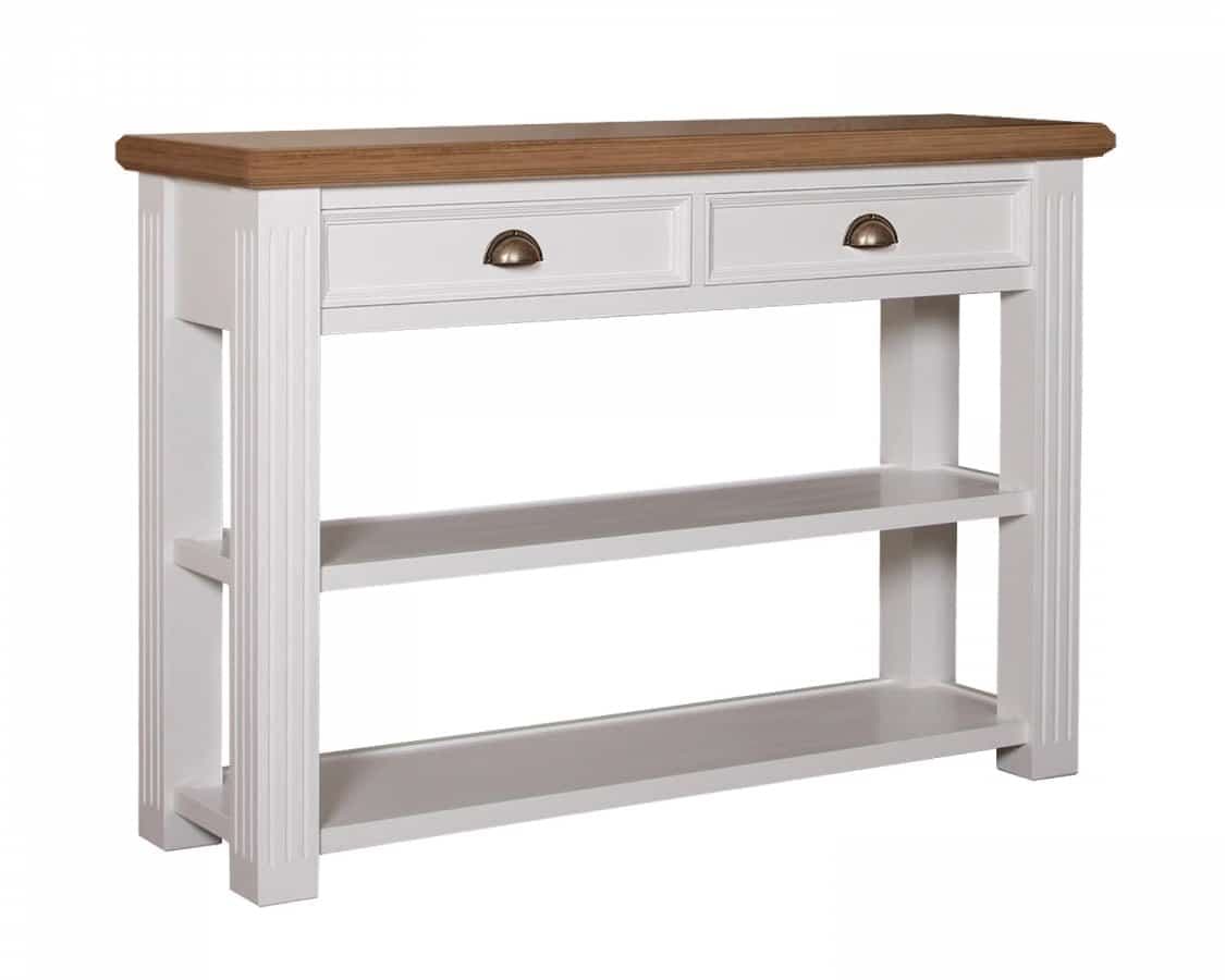 Consola Lovely Oak cu 2 sertare, 130 x 40 x 90 cm