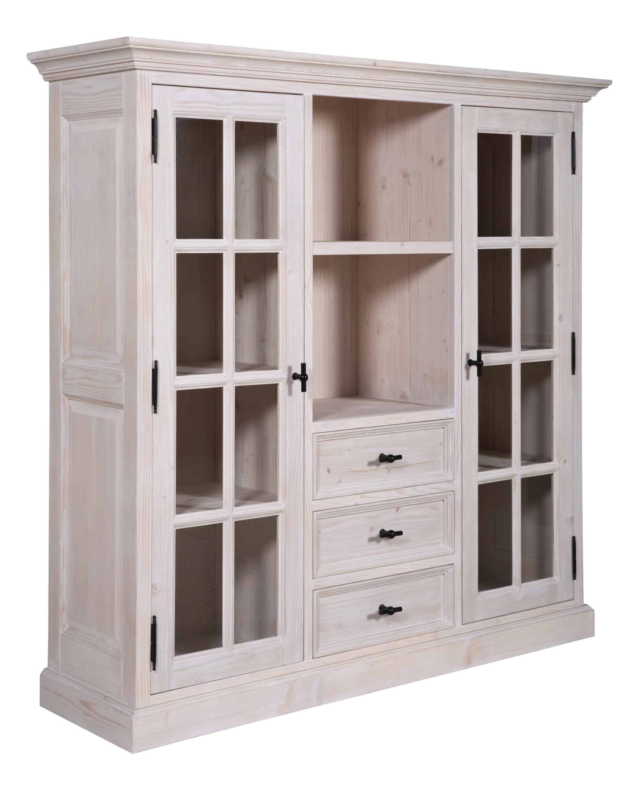 Vitrina Arctic Wood cu 2 usi si 3 sertare