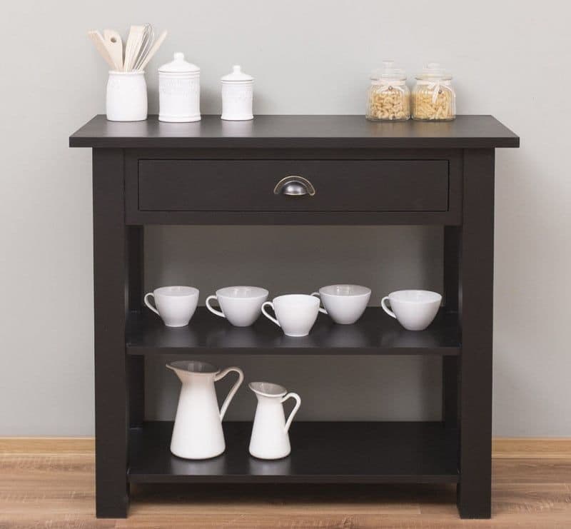 Consola cu 1 sertar si 2 rafturi lemn masiv, 100 x 45 x 89 cm