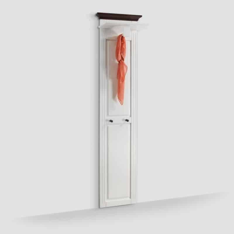 Cuier ingust Vienna, lemn masiv, alb unt/nuc, 45 x 29 x 190 cm